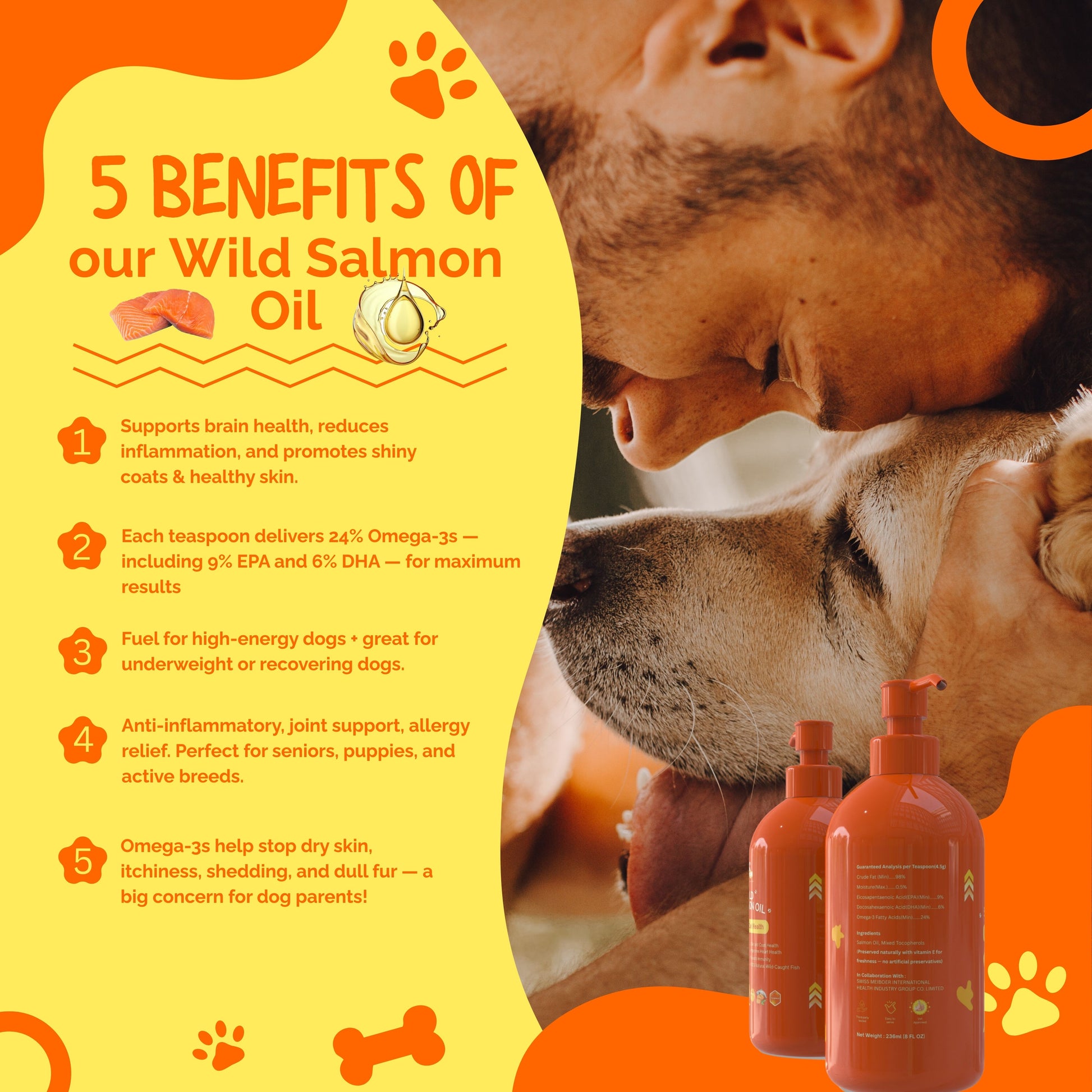 Dog Salmon Oil | Wild Salmon Oil Formula with Omega-3s